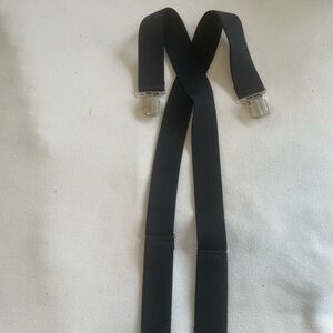 Black Susoenders with Silver Tone Clips  1 1/2 inches wide  EUC